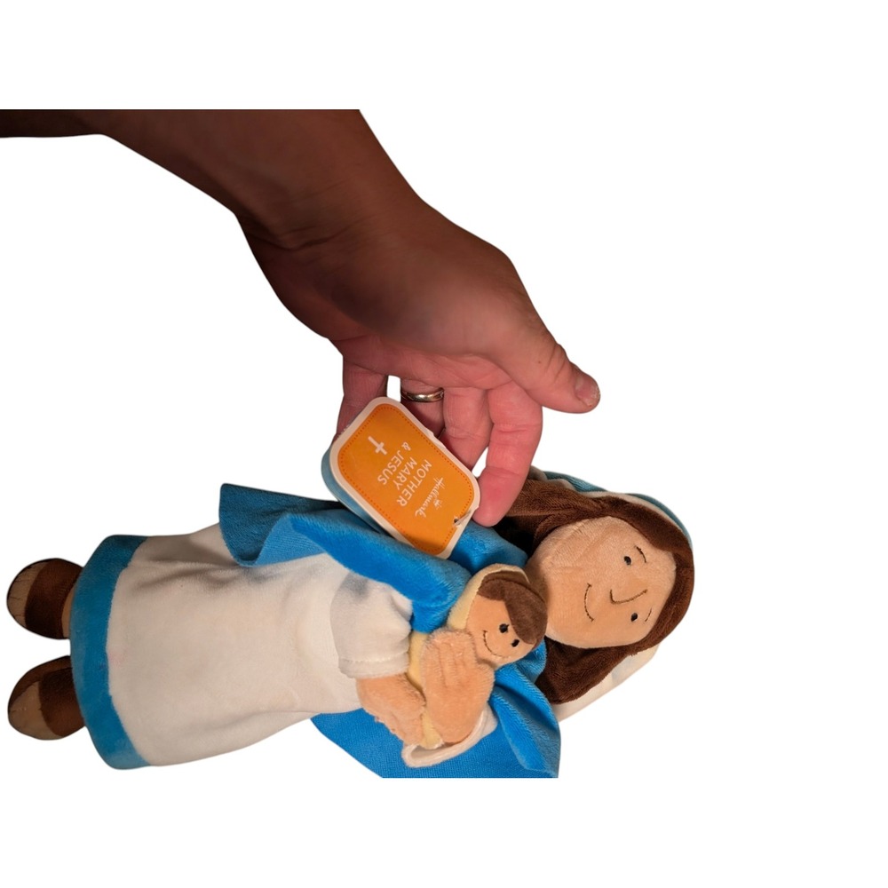 Hallmark Mother Mary & Baby Jesus Plush Stuffed Figure Blue White Religious NWT - Picture 3 of 3